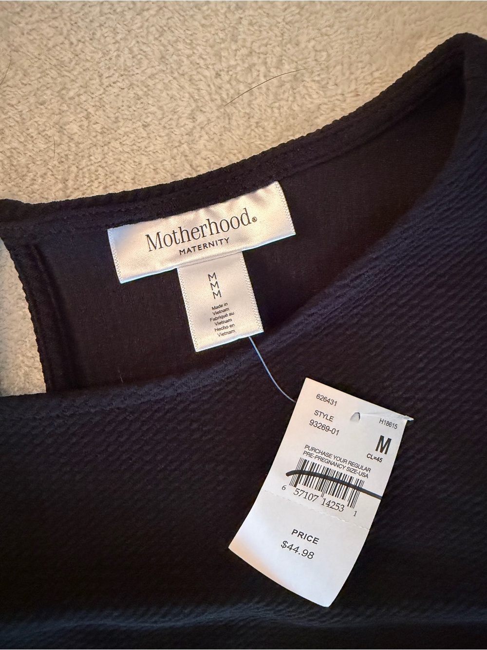 NWT Motherhood Maternity Black Tie Sleeve Sheath Dress Size M - Picture 3 of 3